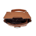 Alvera Wear Tan Brown Buckle Accent Satchel Crossbody Handbag