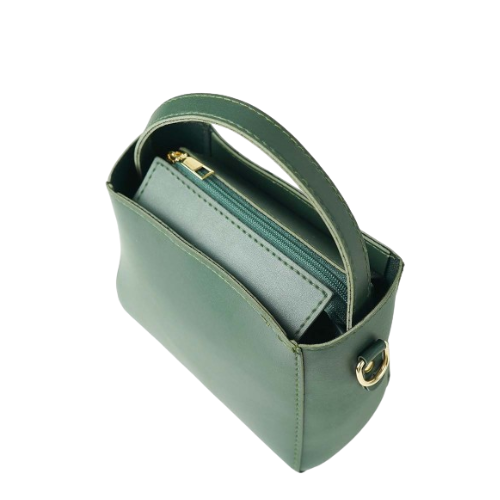 Alvera Wear Dark Green Mini Leather Crossbody Handbag