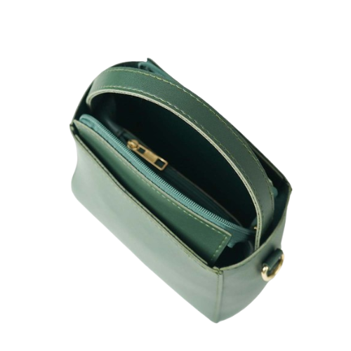 Alvera Wear Dark Green Mini Leather Crossbody Handbag
