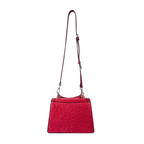 Alvera Wear Hot Pink Ostrich Embossed Leather Satchel Handbag